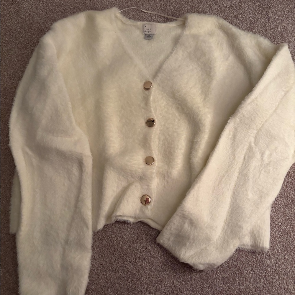 Target Cream Button-Up Cardigan